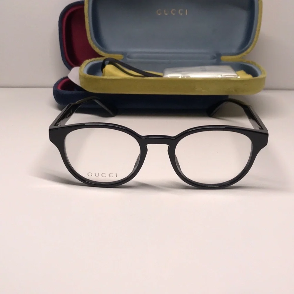 New Authentic Gucci GG0827O 001 Black Eyeglasses with Case